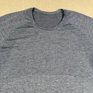 Lululemon Shirt Mens Large Blue Metal Vent Pullover Stretch Casual Gym Workout